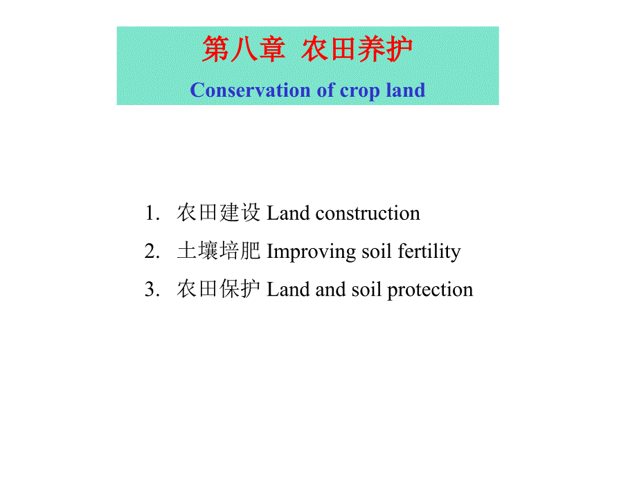 第八章农田养护Conservationofcropland_第1页