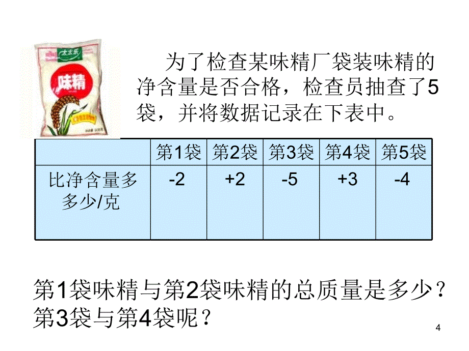 北师大版小学六年级数学上册正负数一优质课课件PPT1_第4页