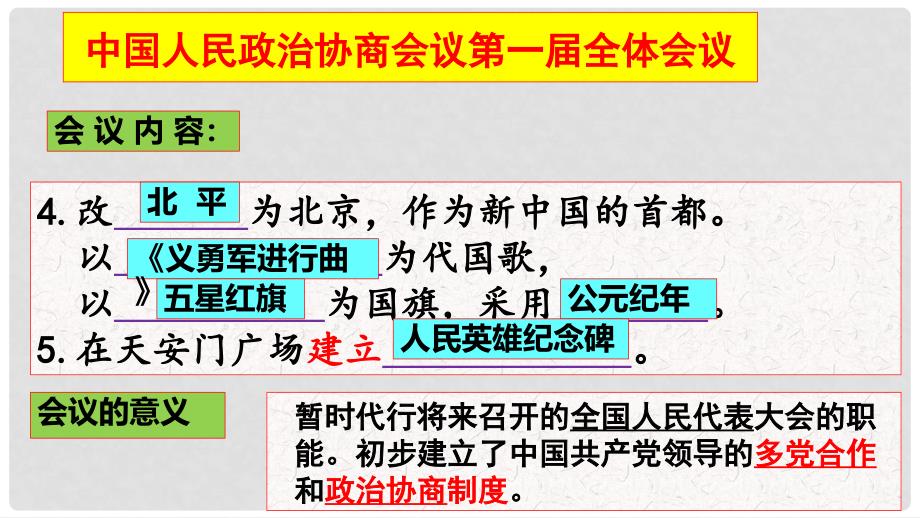 八年级历史下册 期末复习 全册会议类专项归纳课件 新人教版_第4页