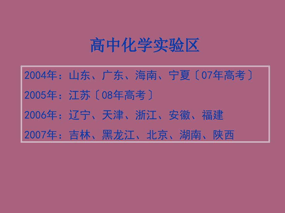 高中化学新课程实施情况ppt课件_第2页