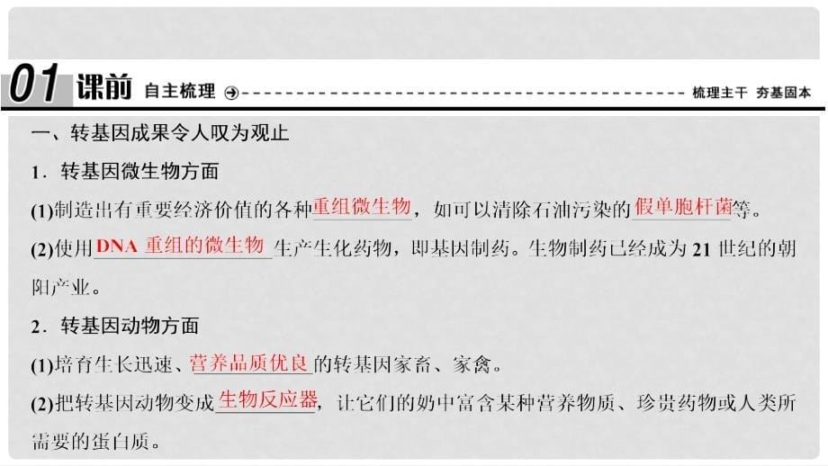 高中生物 专题4 生物技术的安全性和伦理问题 4.1 转基因生物的安全性课件 新人教版选修3_第5页