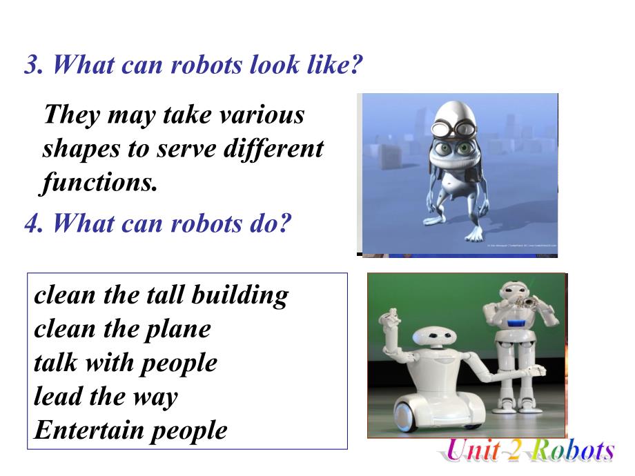 《Unit 2 Robots Period 2 Listening and speaking》课件二（13张PPT）（人教版选修7）_第4页