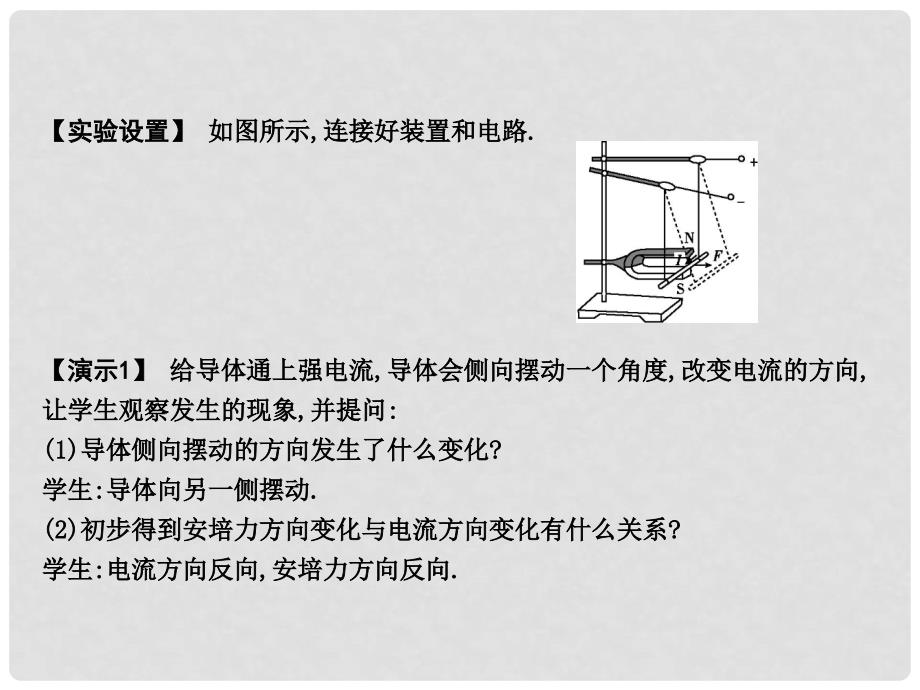 高中物理 第3章 磁场 第4节 通电导线在磁场中受到的力课件 新人教版选修31_第4页