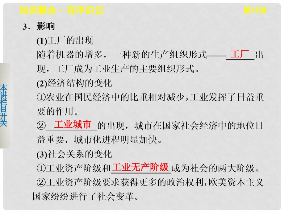 高考历史大一轮课件 第七单元第18讲 改变世界的工业革命 新人教版必修2_第4页