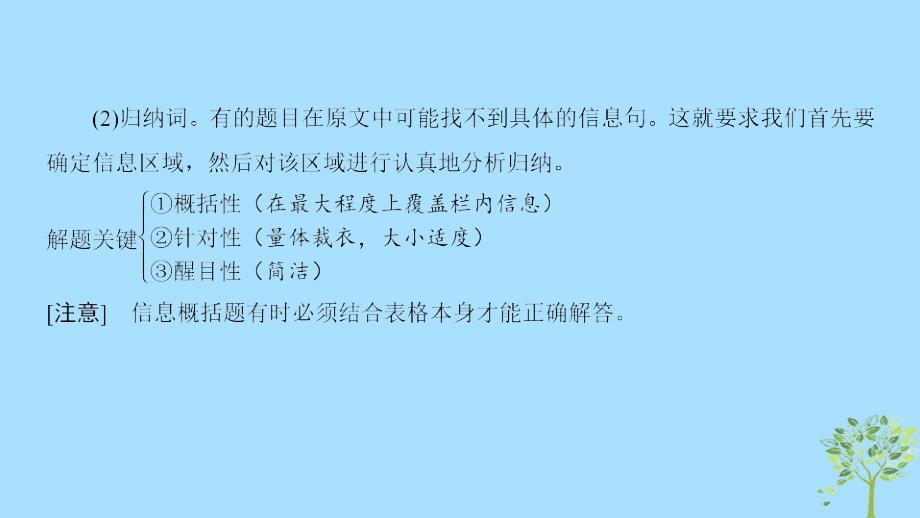 （江苏专用）2019高考英语二轮培优复习 专题四 任务型阅读 第三讲 信息概括题课件_第3页