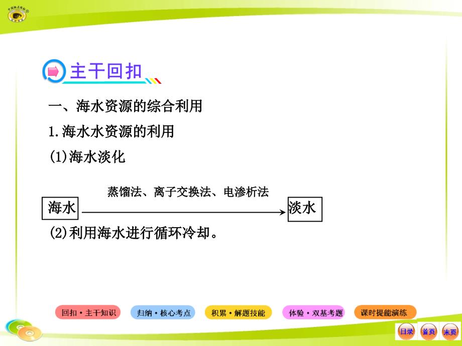 45第五节海水资源的开发利用环境保护与绿色化学_第3页