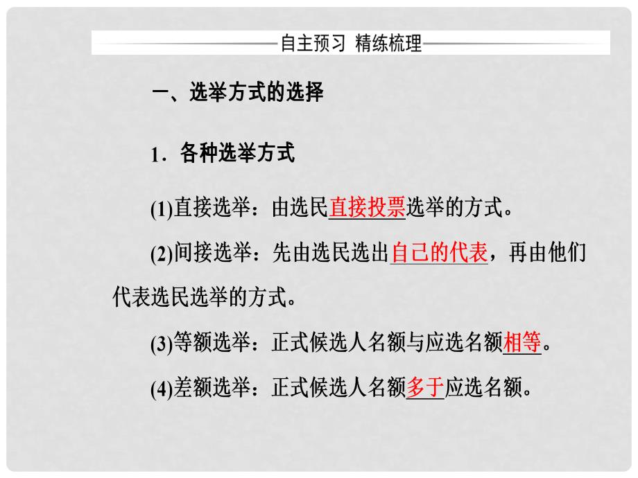 高中政治 第1单元 公民的政治生活 第二课 第一框 民主选举：投出理性一票课件 新人教版必修2_第4页