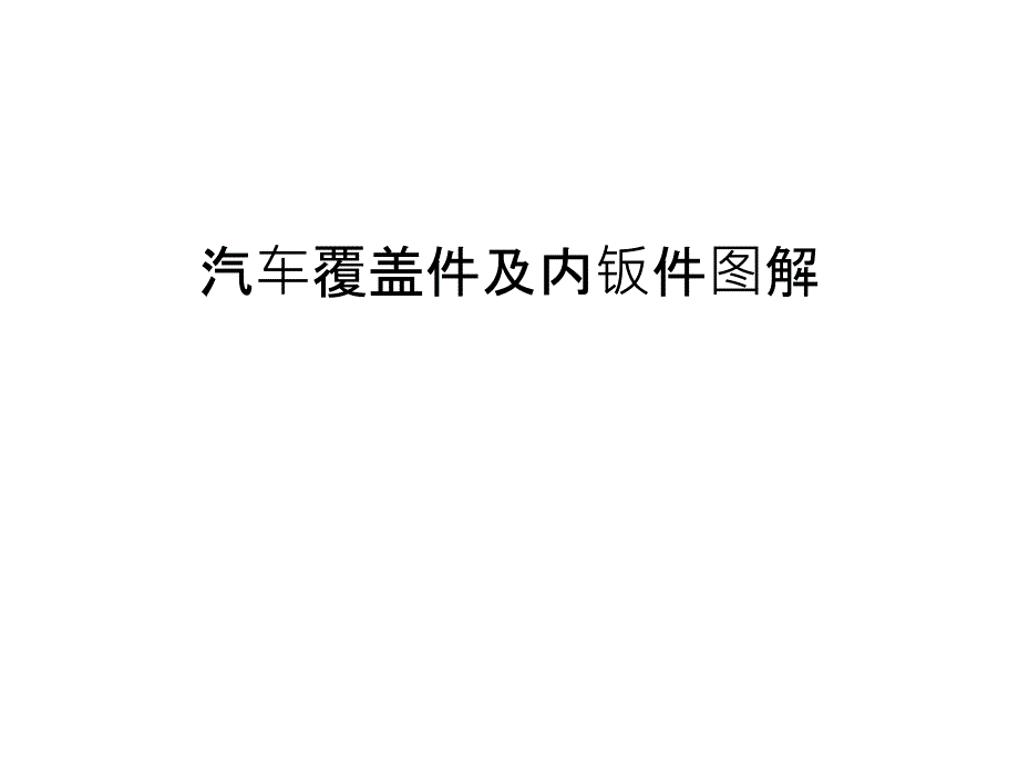 汽车覆盖件及内钣件图解教学内容_第1页