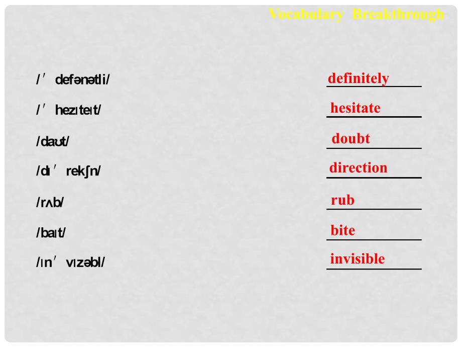 高中英语 Module 2 Fantasy Literature Vocabulary Breakthrough课件 外研版选修6_第2页