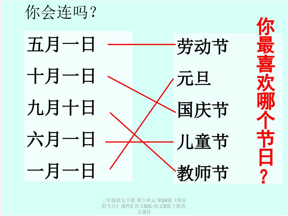 最新二年级语文下册第六单元第24课快乐的节日课件2语文S版语文S级下册语文课件_第2页