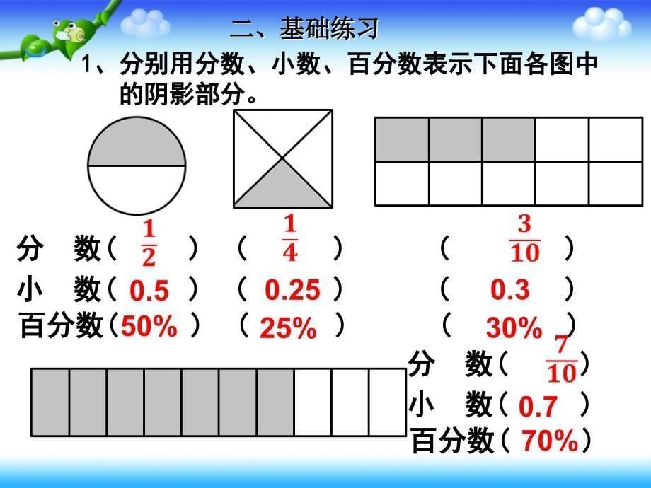 练习课小数、分数和百分数之间的互化;求一个数的百分之几是多少_第5页