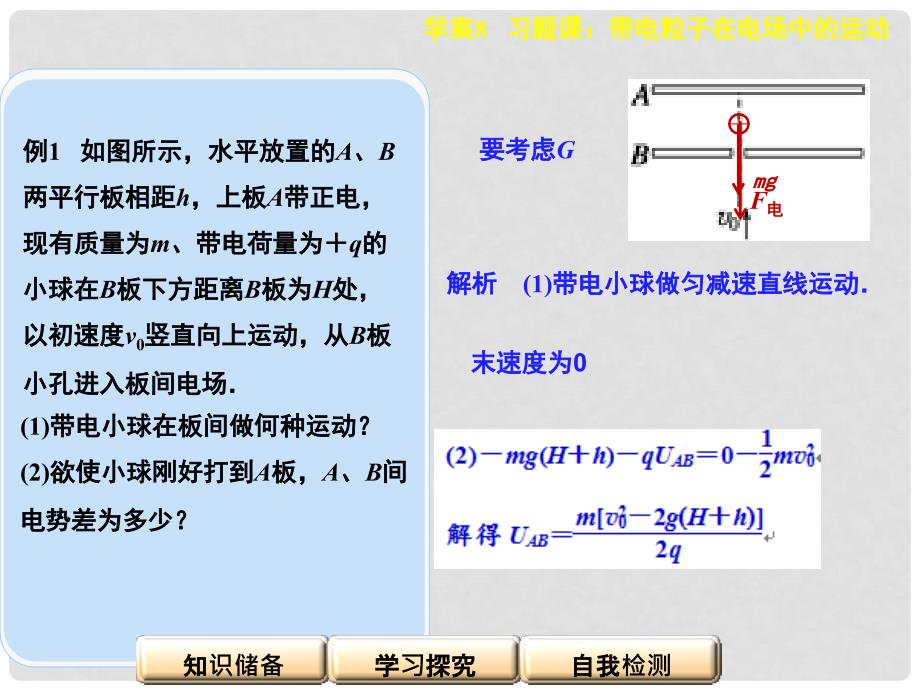 高中物理 第2章 习题课：带电粒子在电场中的运动课件 沪科版选修31_第4页