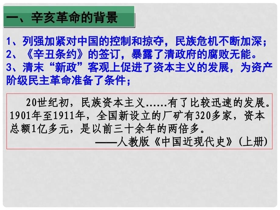 高中历史 4.4 辛亥革命课件11 新人教版必修1_第5页