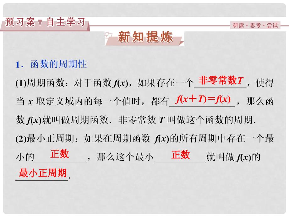 优化方案高中数学 第一章 三角函数 1.4.2 正弦函数、余弦函数的性质 第1课时 正、余弦函数的周期性与奇偶性课件 新人教A版必修4_第3页