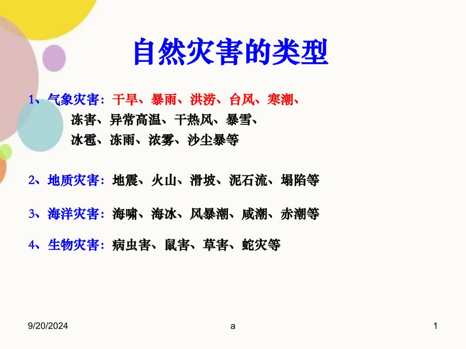 常见气象灾害的成因分布危害措施_第1页