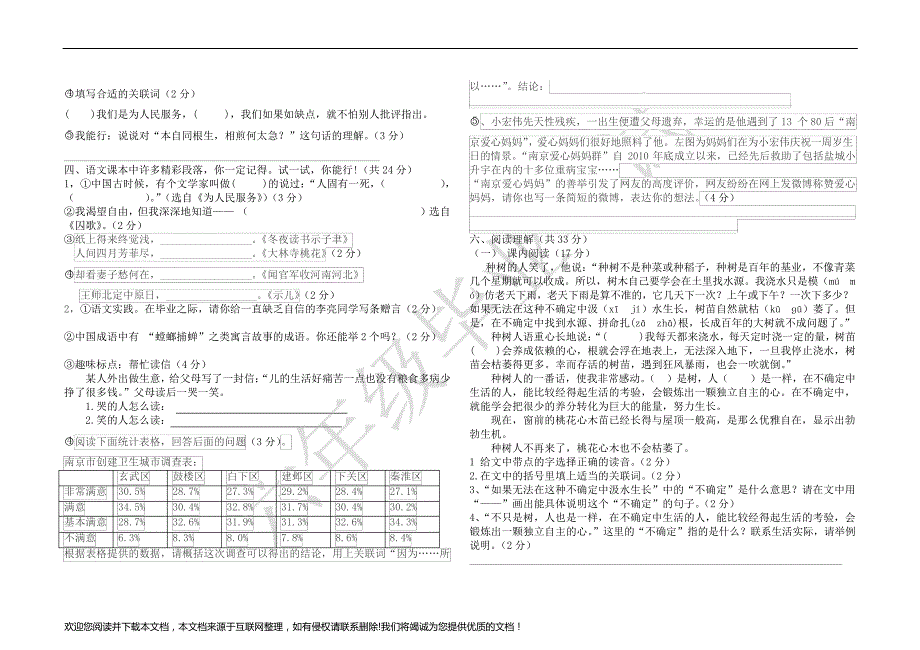 小升初考试语文真题062813_第2页