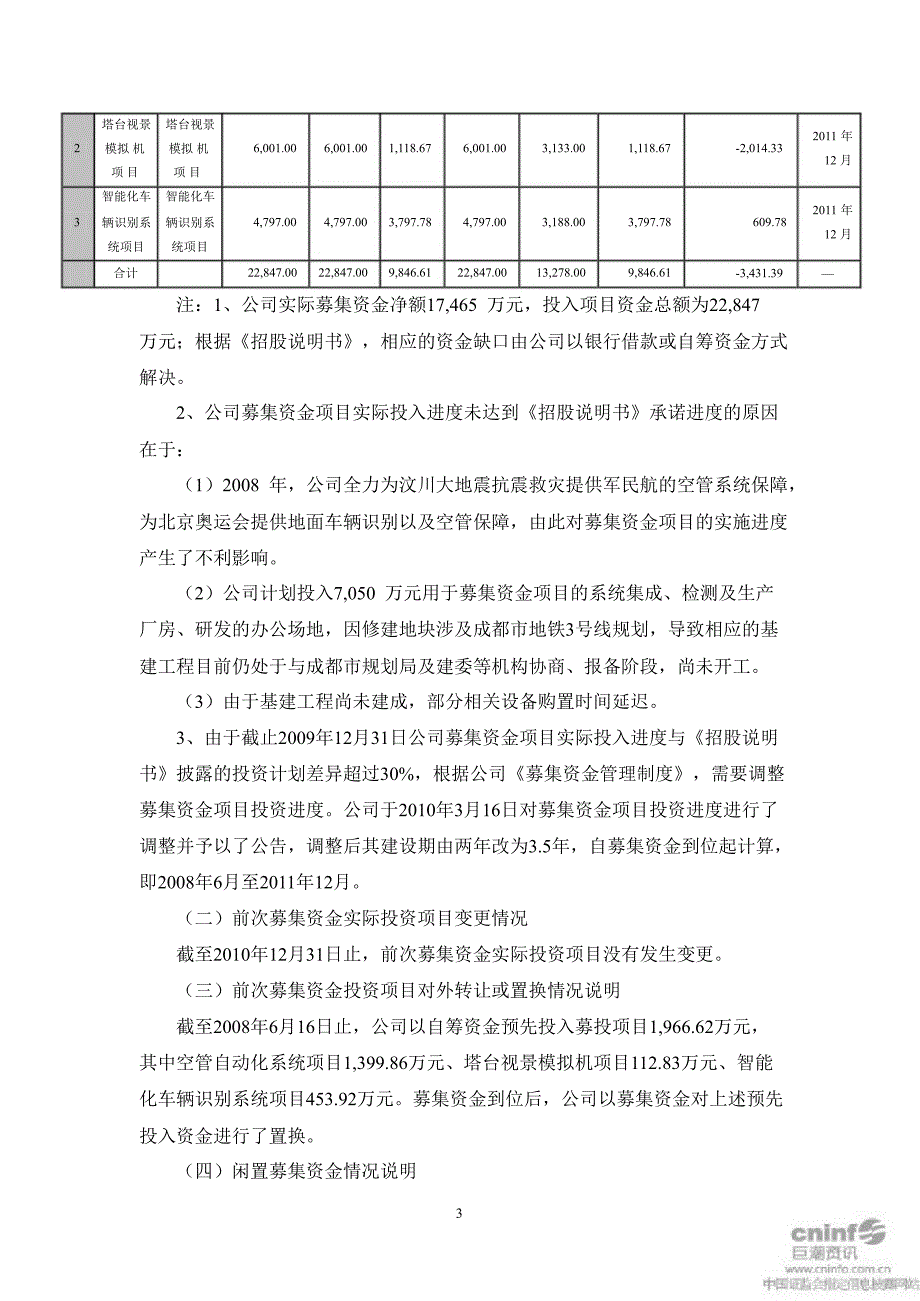 川大智胜：前次募集资金使用情况报告_第3页