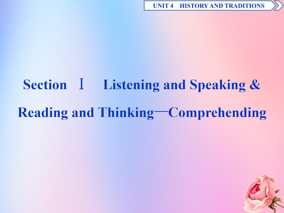 2019-2020学年新教材高中英语 UNIT 4 HISTORY AND TRADITIONS Section Ⅰ Listening and Speaking &amp;amp; Reading and Thinking&amp;mdash;Comprehending课件 新人教版必修第二册_第3页