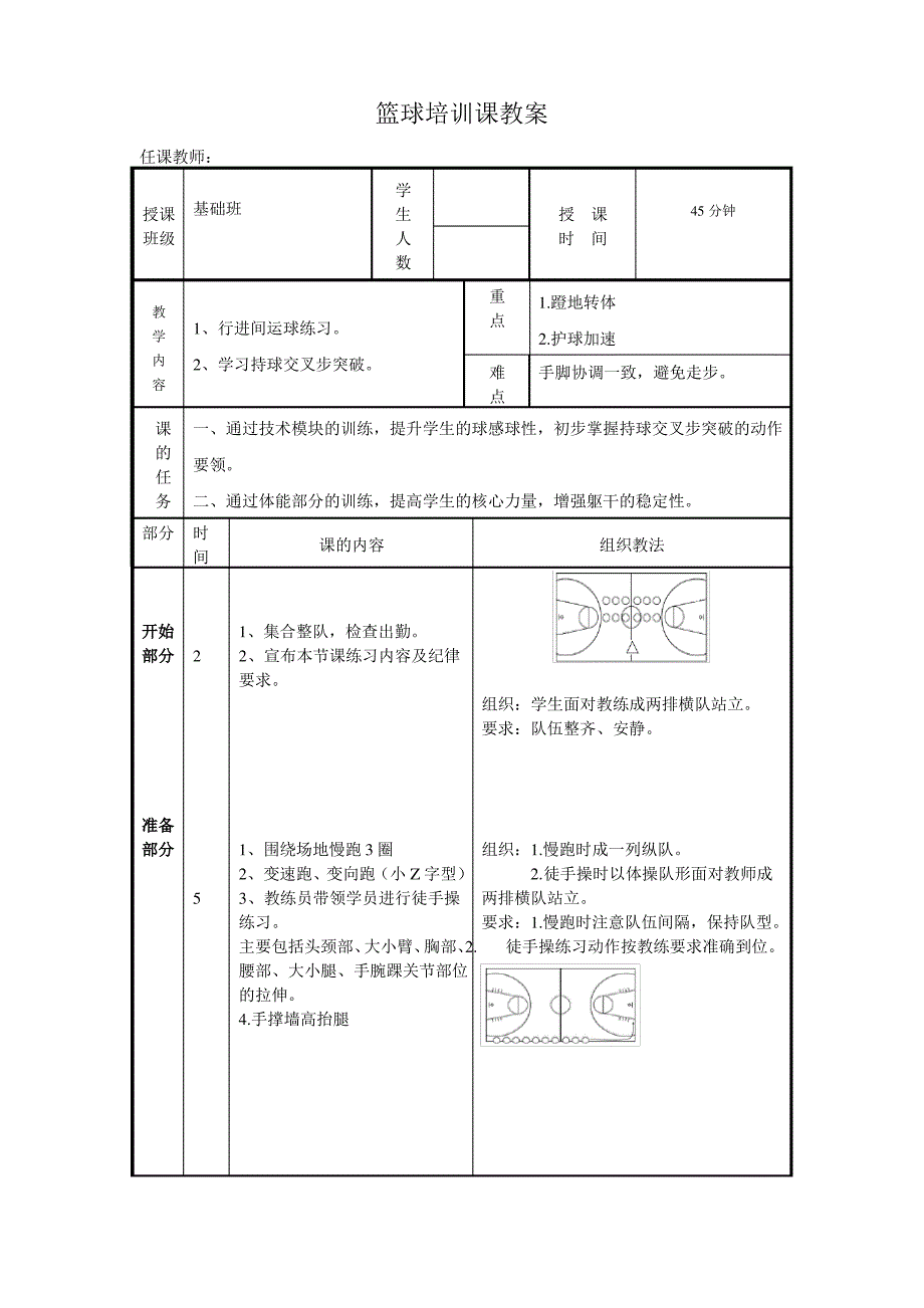 篮球培训课教案_第1页