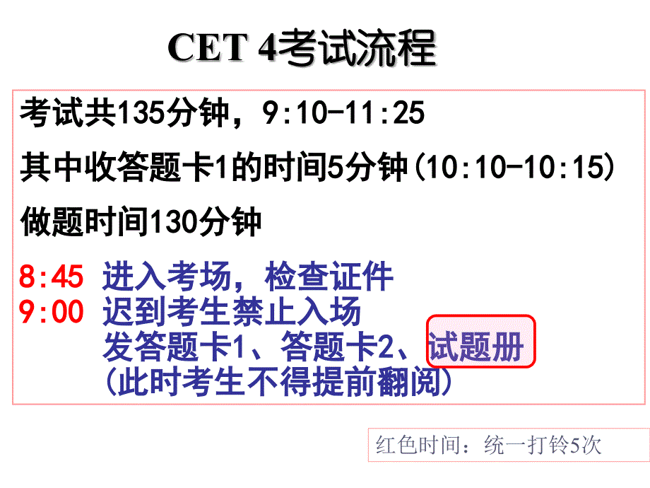 大学英语四级考试流程及注意事项(终版).ppt_第3页