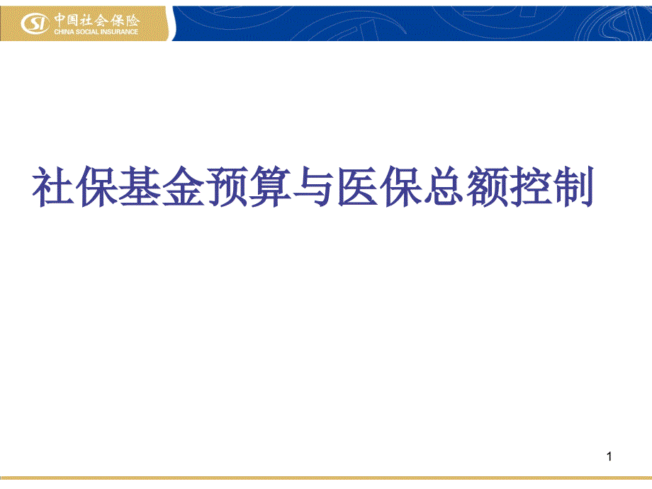 社保基金预算与医保总额控制_第1页