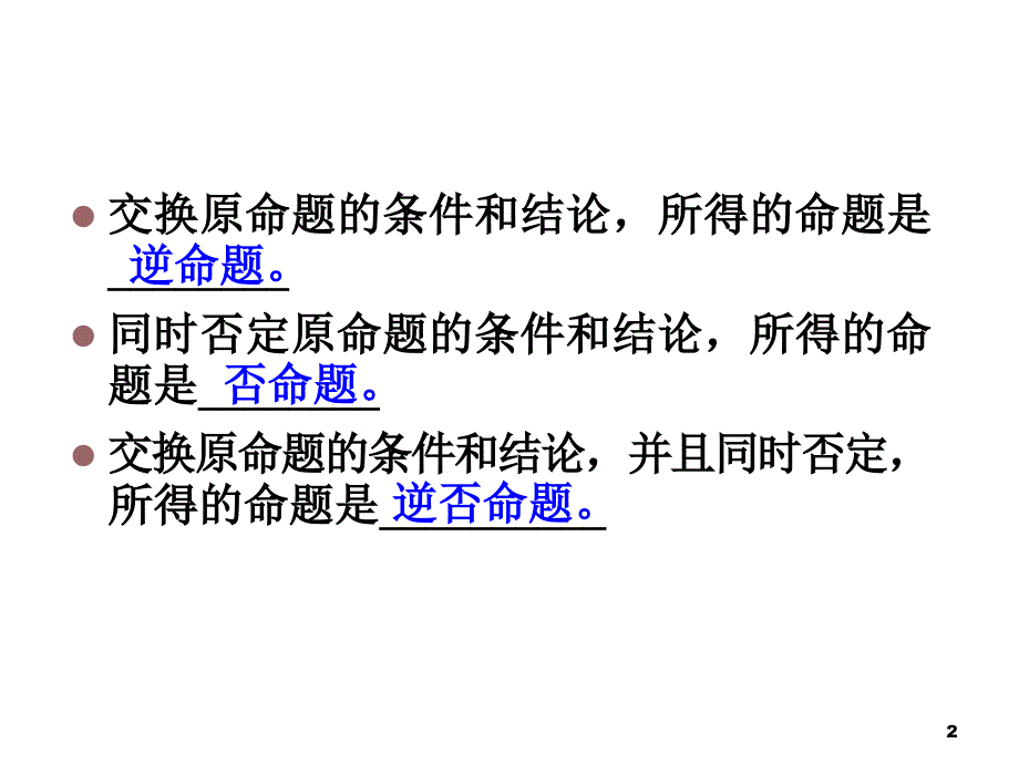 高二数学四种命题的关系ppt课件_第2页