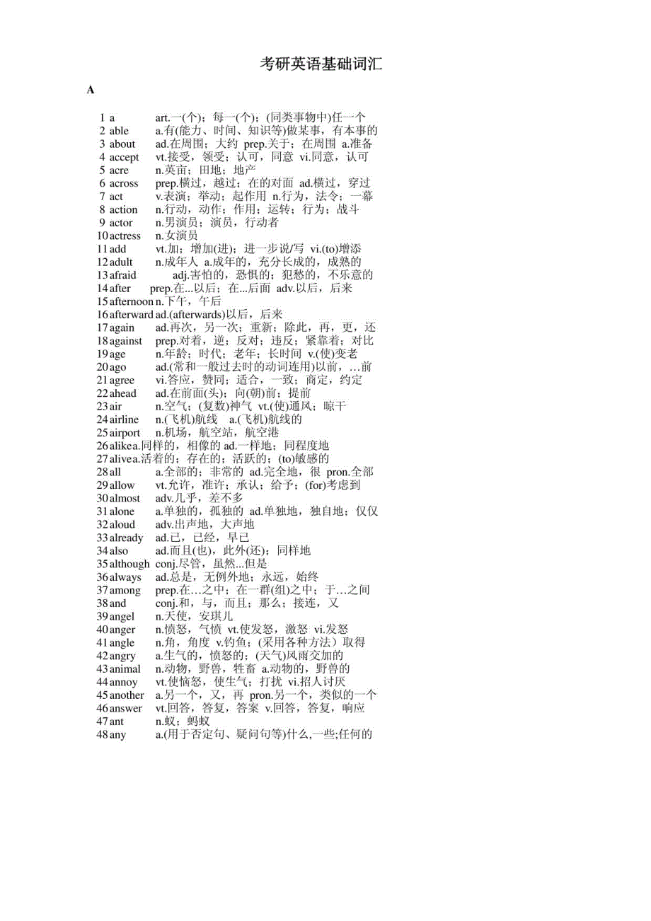 考研英语基础词汇_第1页