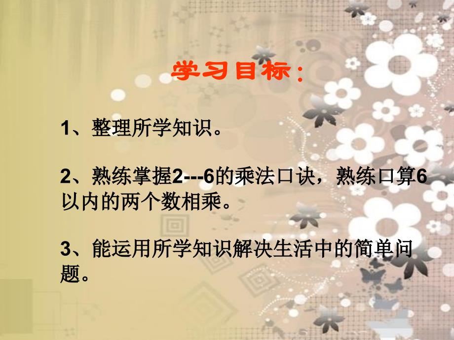 人教版二年级数学上册第四单元表内乘法一复习课件_第2页