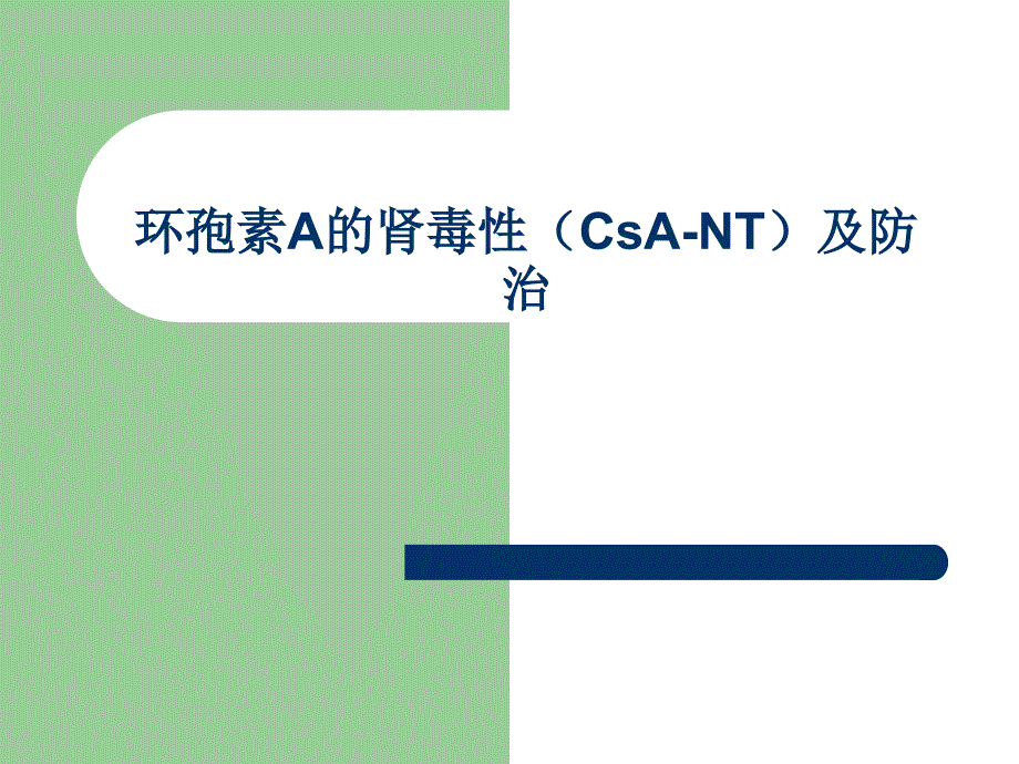 环孢素A的肾毒性.ppt_第1页