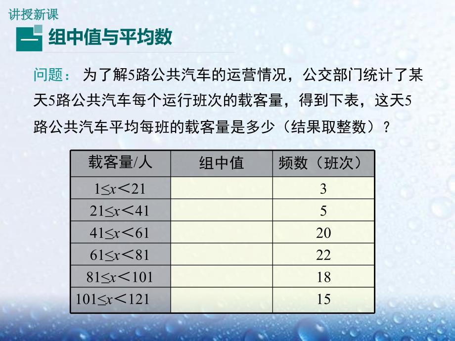 部审人教版八年级数学下册课堂同步教学课件20.1.1 第2课时 用样本平均数估计总体平均数1_第4页