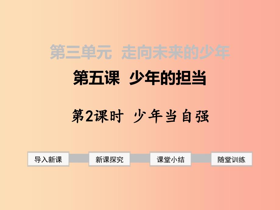 九年级道德与法治下册 第三单元 走向未来的少年 第五课 少年的担当 第2框 少年当自强课件 新人教版 (2).ppt_第1页