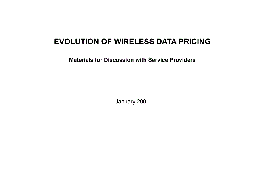 Evolution of Wireless Data Pricingfor SP_第1页