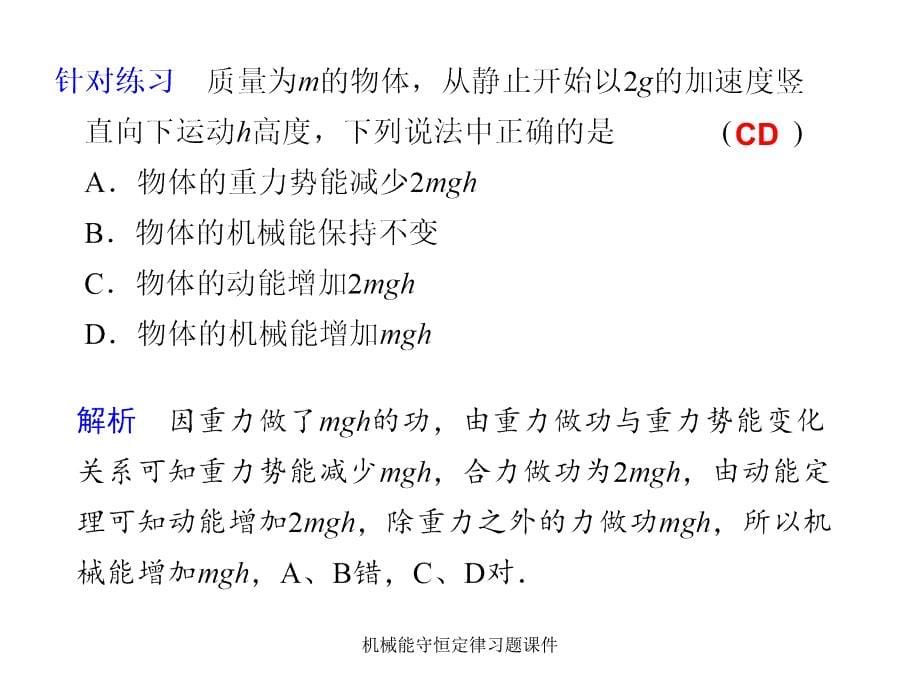 机械能守恒定律习题课件_第5页