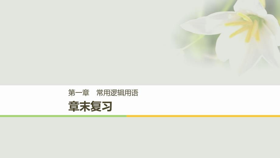 全国通用版高中数学第一章常用逻辑用语章末复习课件新人教A版选修21_第1页