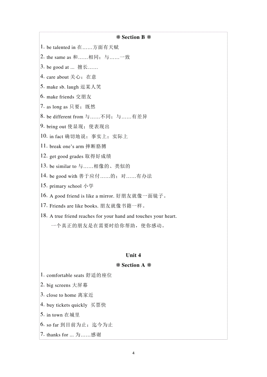 人教版英语八年级上册重点短语和总结_第4页