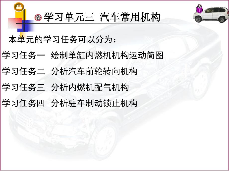 单元三任务一单缸内燃机机构运动简图的绘制模板_第1页