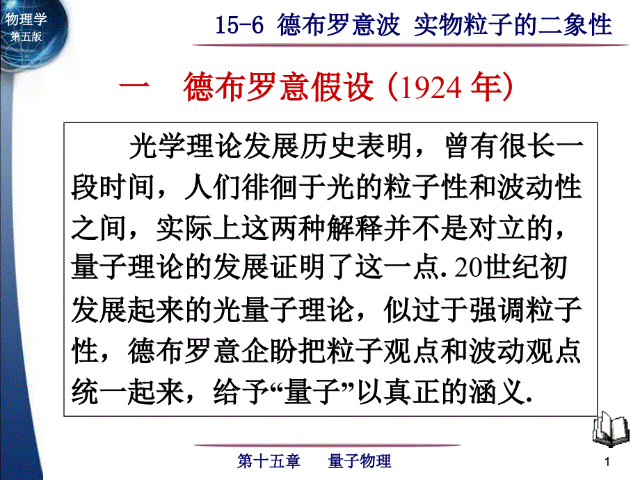 德布罗意波实物粒子的二象性_第1页