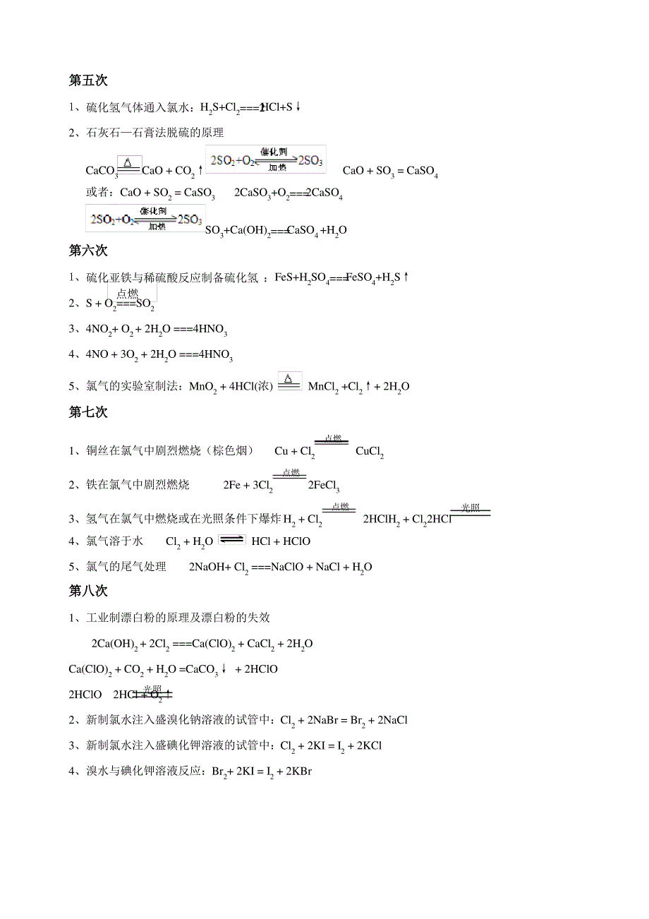 高一化学化学反应方程式_第2页