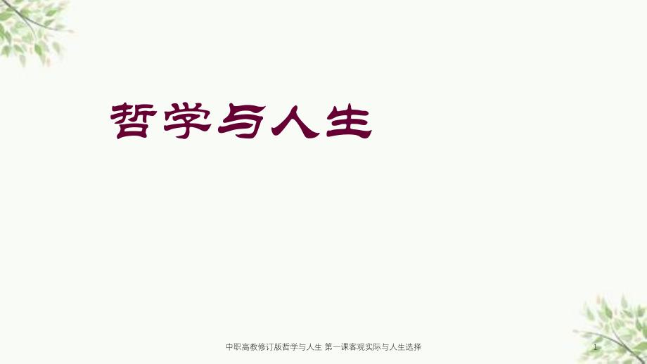 中职高教修订版哲学与人生第一课客观实际与人生选择课件_第1页