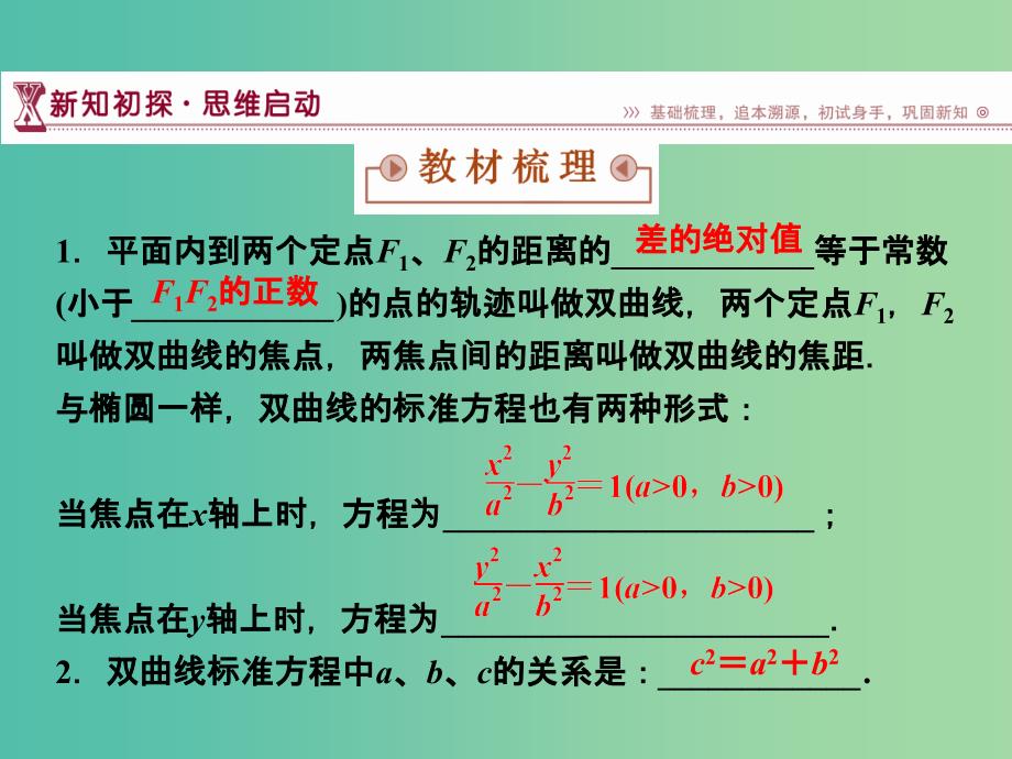 2018-2019学年高中数学 第二章 圆锥曲线与方程 2.3.1 双曲线的标准方程课件 苏教版选修1 -1.ppt_第3页