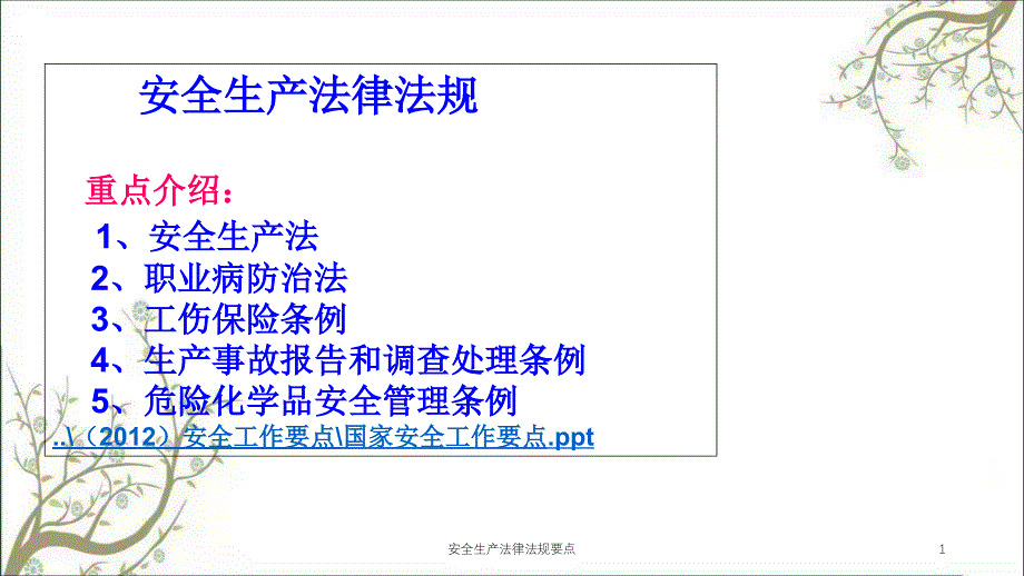 安全生产法律法规要点PPT课件_第1页