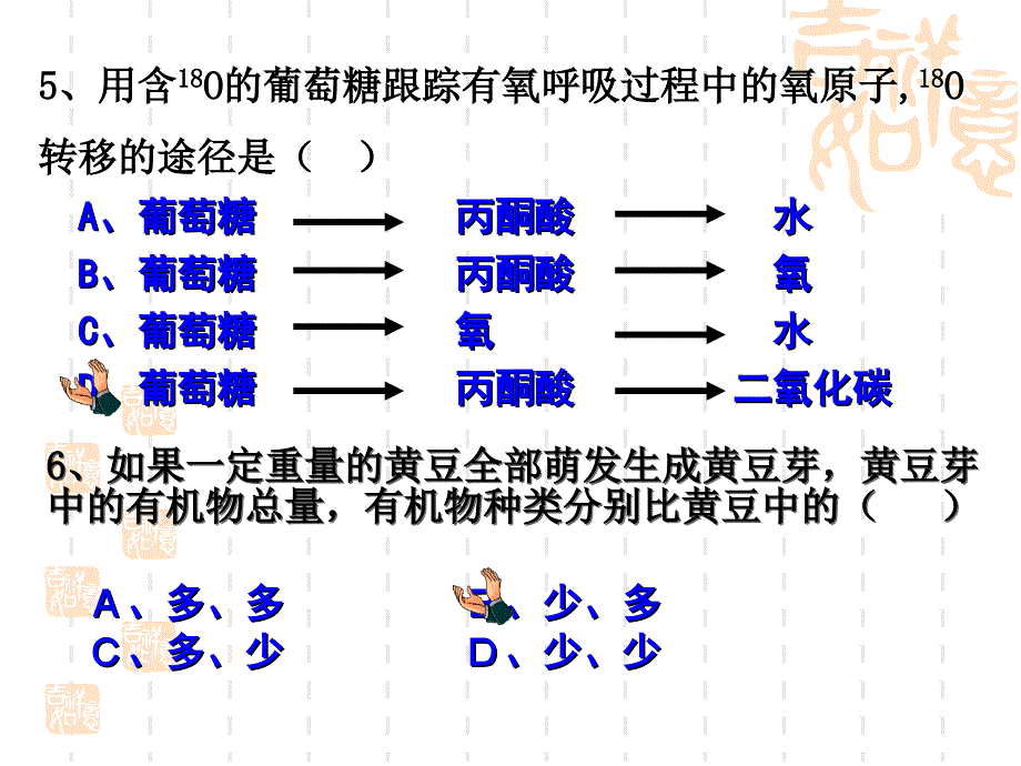 细胞呼吸习题课(Jacky)_第4页