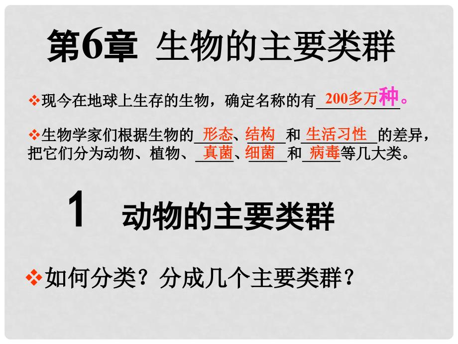 七年级科学上册 《动物的主要类群》课件1 华东师大版_第2页