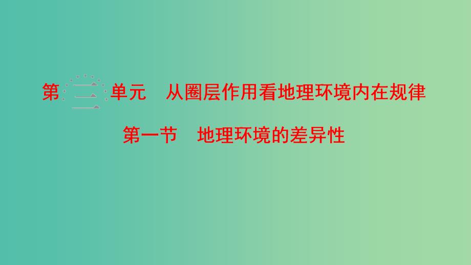 高考地理一轮复习第3单元从圈层作用看地理环境内在规律第1节地理环境的差异性课件鲁教版.ppt_第1页