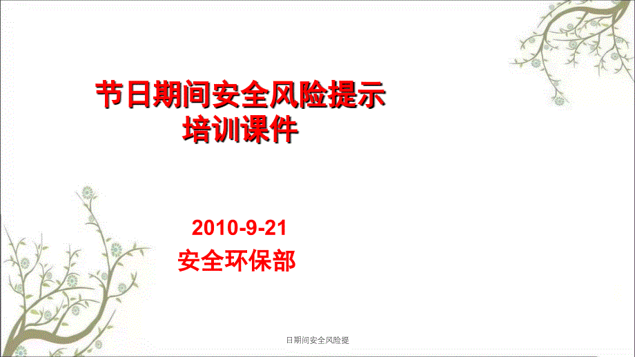 日期间安全风险提PPT课件_第1页