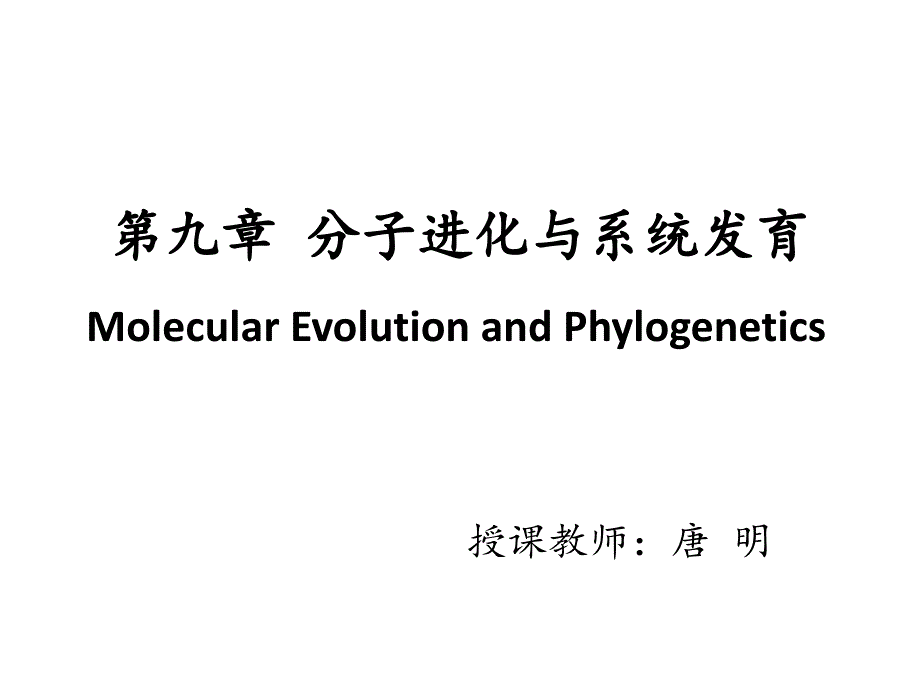 第九章 分子进化与系统发育_第1页