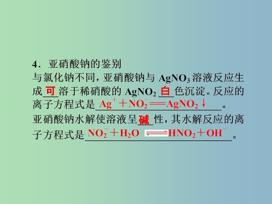 高中化学专题三物质的检验与鉴别课题2亚硝酸钠和食盐的鉴别第1课时课件苏教版.ppt_第5页