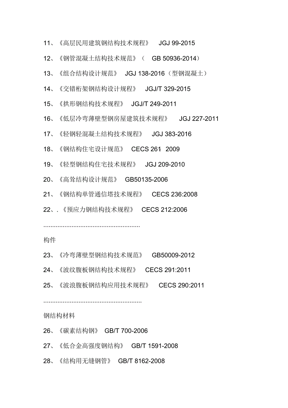 钢结构常用规范及规程_第2页