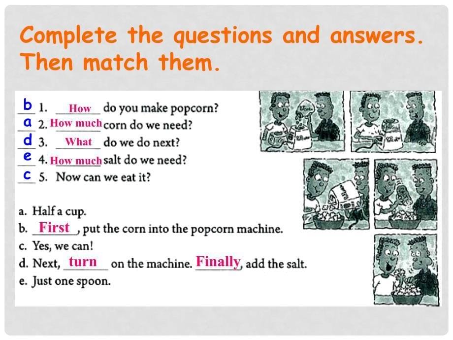 八年级英语上册 Unit 8 How do you make a banana milk shake Section A（grammar focus3c）课件 （新版）人教新目标版_第5页