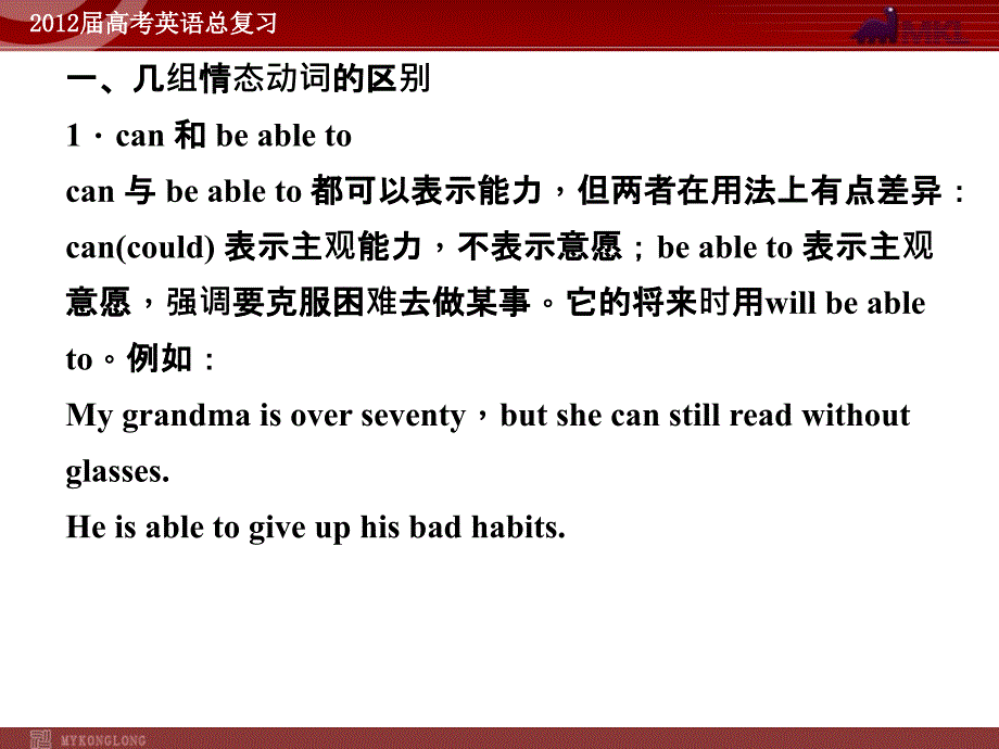 高考英语二轮复习课件：专题5　情态动词和虚拟语气 (2)_第2页